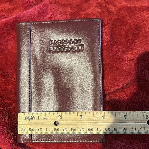 Genuine Leather wallet passport card holder in chocolate Brown - Picture 13 of 17